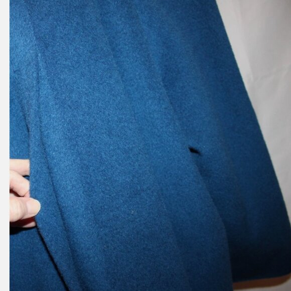 Vintage 70's Long Blue Wool Coat Button Front London Fog Made in USA ACTWU 12 P - Picture 13 of 16